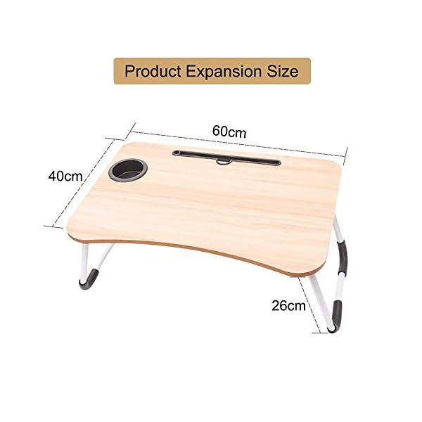Laptop-Bed-TablePortable-Lap-DeskNotebook-Stand-Reading-HolderNotebook-Table-Dorm-Desk-with-Foldable-Legs-Cup-Slotfor-Eating-BreakfastReadingWatching-Movie-on-BedSofa60-x-40cm-Brown Laptop Bed Table,Portable Lap Desk,Notebook Stand Reading Holder,Notebook Table Dorm Desk with Foldable Legs & Cup Slot…