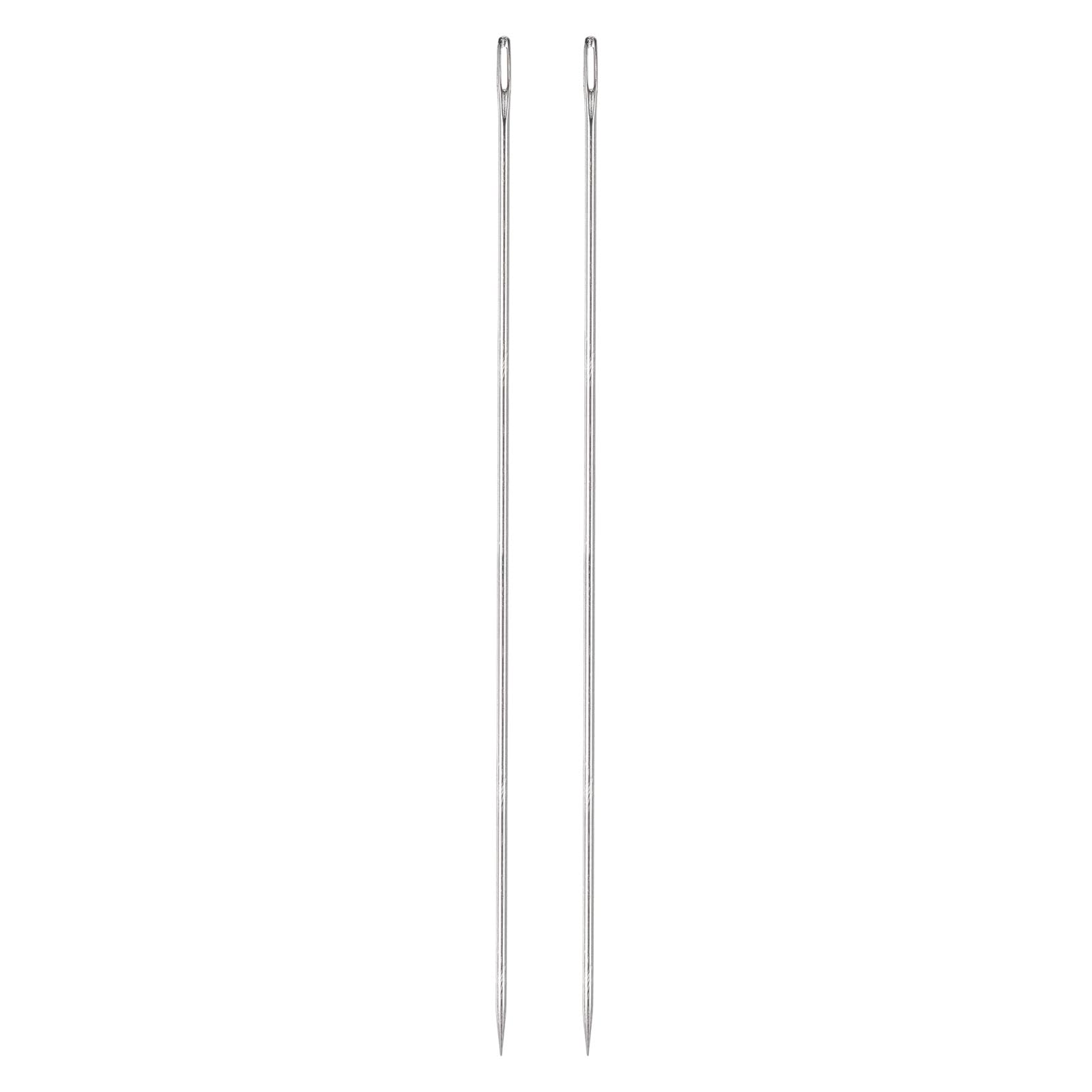 uxcell 2pcs 10 Inch Upholstery Needles Large Eye Stitching Needles Stainless Steel Straight Hand Sewing Needles for Home Hand Sewing Leather Tapestry Embroidery Tufting Webbing Carpet