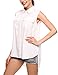 Zeagoo Women Chiffon Sleeveless Blouse Button Down Shirt High Low Work Tank Tops