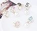 Fashion jewelry designer statement imitation pearl lucky number enamel floral dangle earrings for women (Turquoise)