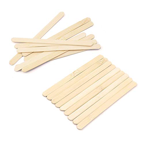 200 PCS Craft Sticks Popsicle Ice Pop Ice Cream Sticks Natural Wooden 4-1/2" Length Treat Sticks Jumbo Great for DIY Craft Creative Designs