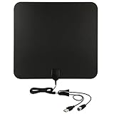 HDTV Antenna, Ahere Indoor Digital TV Antenna 50 Mile Range with Detachable Amplifier Signal Booster and 10ft High Performance Coax Cable - Upgraded Version Better Reception