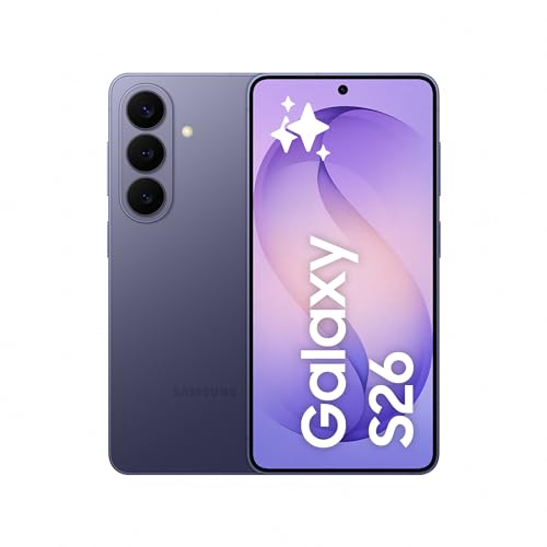 Galaxy S26, 512GB, Teléfono Móvil con Galaxy AI, Cámara 50MP, 12GB RAM, Batería 4300mAh, Garantía del Fabricante 3 Años + 1 Año Extra, Color Violeta Cobalto (Versión Española)