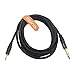 DISINO 1/8 to 1/4 Stereo Cable, Heavy Duty 3.5mm Mini Jack TRS to 6.35mm Jack TRS Audio Interconnect Path Cord Lead - 6.6 feet