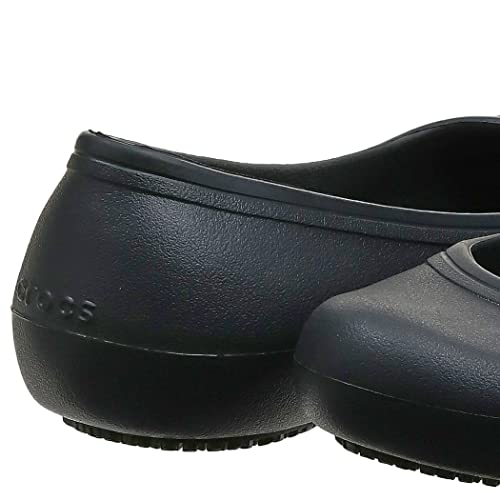 Crocs Women's At Work Ballet Flats Slip Resistant Shoes, Black, 8