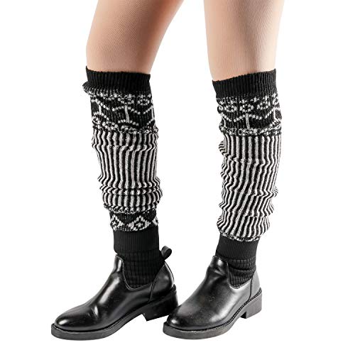 DREAM SLIM Colourful Striped Knitted Crochet Knee High Leg Warmers Boot Leg Cuffs Slouch Socks