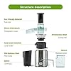 PureMate-600W-NaturoPure-Powerful-Whole-Fruit-and-Vegetable-Juice-Extractor-Centrifugal-Juicer-Machine-with-2-Speed-Settings-BPA-Free-65MM-Wide-Mouth-with-500ml-Juice-Jug-14L-Pulp-Container PureMate Juicer Machines, 600W Whole Fruit and Vegetable Juice Extractor, Centrifugal Juicer Machine, Stainless Steel…
