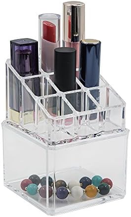 Cottile Acrylic Lipstick Organizer for Brushes, Bottle &amp; Storage Holder for Lipgloss, Nail Polish and More