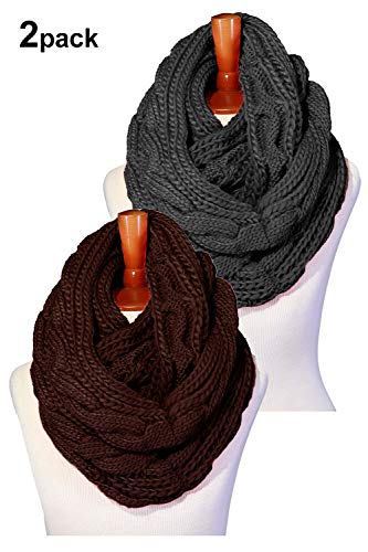 Basico women winter chunky knitted infinity scarf warm circle loo…