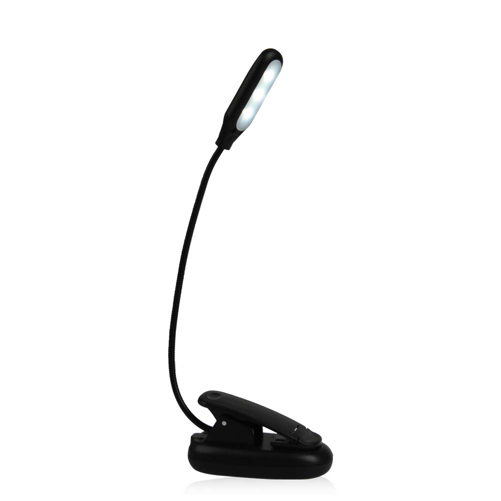 ATPWON Book Reading Light Clip on Light LED Table Lamp Gooseneck Lights Rechargeable Desk Light for Reading Traveling Desk Bed
