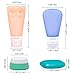 Toprema Portable Silicone Travel Bottles Set Leak Proof Toiletry Containers TSA Approved 8 Pack with Cosmetic Cream Jars Toothbrush Cases