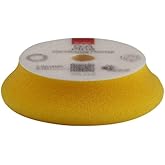 RUPES Orbital Foam Polishing pad for Car Sanding, Polishing & Waxing, Dual Action Polisher Pad, Car Cleaning Supplies for Compounding (Yellow, 80/100mm, Single Pad, Fine)