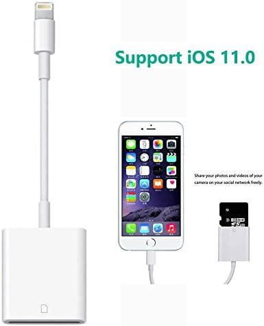 Lightning to SD Card Reader for iPhone iPad , LECMARK Trail and Game Camera , for iPhone 8 iPhone X iPad Support iOS 11