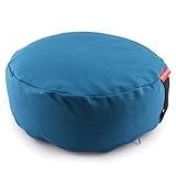Peace Yoga Zafu Meditation Yoga Buckwheat Filled Round Cotton Bolster Pillow Cushion, 13 x 13 x 4.5 Inches, Blue