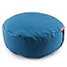 Peace Yoga Zafu Meditation Yoga Buckwheat Filled Round Cotton Bolster Pillow Cushion, 13 x 13 x 4.5 Inches, Blue