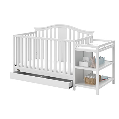 Graco Solano 4-in-1 Convertible Crib and Changer with Drawer, White