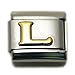 Letter L Italian Charm Bracelet Link Alphabet, 9mm Type Link Size