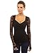 PattyBoutik Women's Sweetheart Floral Lace Long Sleeve Blouse (Black XL)