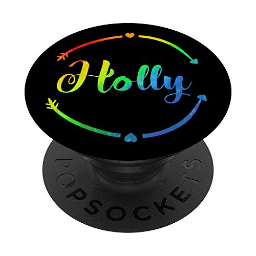 Holly Personalized Custom Name For Girls - Rainbow Black