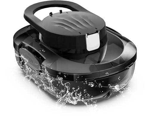 S1PRO (2026 Upgrade) Robot de Piscina, 120 Min de Autonomía Robot Limpiafondos Piscina Sin Cable con Doble Motor, Autoaparcable, para Piscinas de Fondo Plano 95m², Blanco Negro
