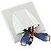 Double Gang Internal Management Convex Audio Video Cable Pass Through Nose Plate White