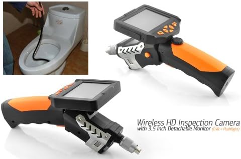 720P HD Wireless Inspection Camera with 3.5 Inch Detachable Monitor (DVR + CREE Flashlight)