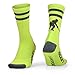 ChalkTalkSPORTS Hockey Half Cushioned Crew Socks | Hockey Player | Neon/Gray