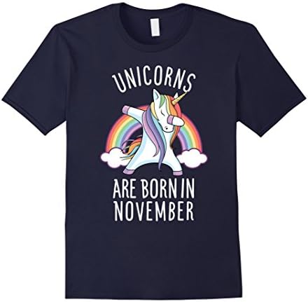 Mens Unicorns are Born in November Dabbing T Shirt Birthday Tee Medium Navy