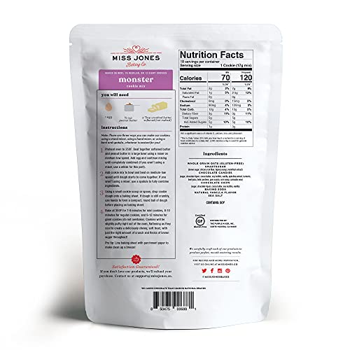 Miss Jones Baking Monster Cookie Mix Gluten Free, 25 More Chocolate