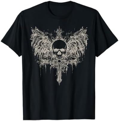 Amazon.com: Y2K Grunge Aesthetic Alt Goth Skull Cross Gothic Brown
