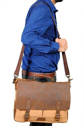 Laptop briefcase laptop Bag 17.3" Inch, Office bag for Men Women Multi-functional Shoulder Messenger Bag Fit for Notebook/Computer/Tablet/Macbook/Acer/HP/Dell/Lenovo-Brown