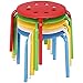 Yaheetech 12in Plastic Stack Stools - Colored Classroom Stackable Stools Chairs for Students Metal Leg Bar Stools Pack of 5