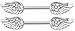 Nipple Ring Angel Wings Paved CZ 316L Surgical Steel Nipple Bar Body Jewelry Sold as a Pair HO2893