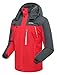 GEMYSE Men's Windproof Ski Jacket Warm Raincoats Snowboarding Hooded Parka With Multi-Pockets (Red,X-Large)