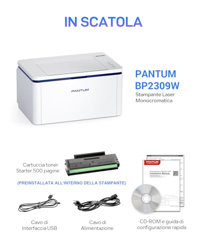 PANTUM BP2309W WiFi Laser Printer Black and White 20 ppm Bluetooth USB Compact Mini Single Function Portable Printer for Home Small Office