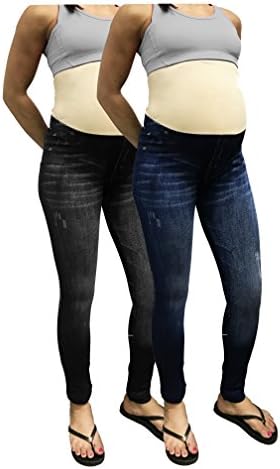 CLOYAMaternity Jegging (Large/X-Large, Bundle 1, Blue/Black)