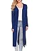 Locryz Women's Pocket Long Sleeve Waterfall Soft Knit Long Maxi Cardigan S-XXL (XXL, Navy Blue)