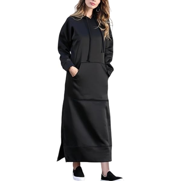 モンクレール Hooded Sweatshirt Dress S ブラック NEW MONCLER COLOR BLOCK BLACK LOGO COTTON HOODIE SWEATSHIRT