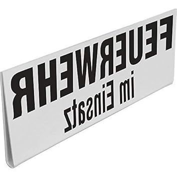 Klemmschild fuer Sonnenblende Auto spiegelverkehrt - Feuerwehr im Einsatz - 309504/1