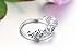 Women's 18K White Gold plated Silver AAA Cubic Zirconia Princess Heart Crown Tiara Band Rings