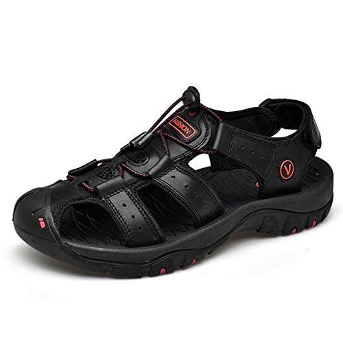 Respctful✿ Sandals Men Non-Slip Closed Toe Water Shoes Summer Casual Outdoor Sport Beach Sandal Shoes Black