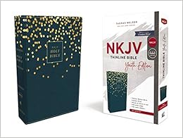 NKJV, Thinline Bible Youth Edition, Leathersoft, Blue, Red Letter Edition, Comfort Print: Holy Bible, New King James Version