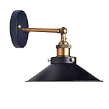 Lemonbest Modern Vintage Industrial Loft Metal Black Rustic Wall Sconce Light Retro Wall Lamp