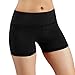 ODODOS Power Flex Yoga Short Tummy Control Workout Running Athletic Non See-Through Yoga Shorts with Hidden Pocket,Black,Medium
