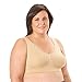 Womens Genie Bra Seamless 3-Pack - Neutral Color Comfort Sports Bras - Set of 3 Black, White, Beige Bras - Large