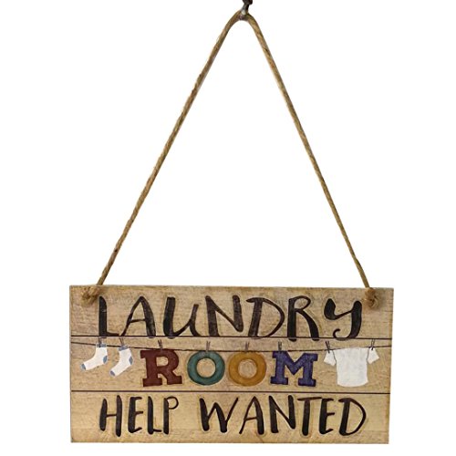 Matoen Wooden Laundry Room Wall Door Hanging Sign Plaque Pendant Prompt Decoration (E)