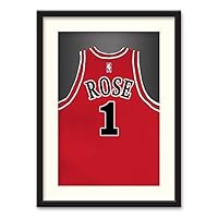 Athletes Jersey Theme Wall Art Black Framed Canvas Prints Home Decoration for Bedroom, Livingroom Ready to Hang - 23x31 inches