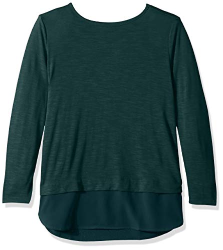 J.Crew Mercantile Women's Woven Hem T-Shirt, Academic Green S