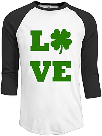 OOut Qiang Qiang Men's Lucky In Love Green Raglan Shirt 3/4 Sleeve T-shirt M