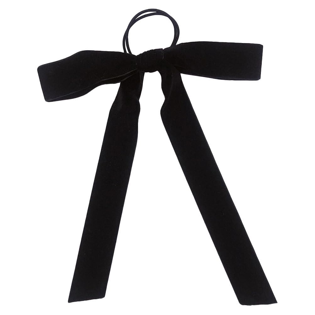 Black Big Bow Hair Tie, Ribbon Bow Hair Tie Stuff Bow Hair Scrunchie Hair Bow Scrunchies Velvet Black Hair Rope Hair Bow for Girl